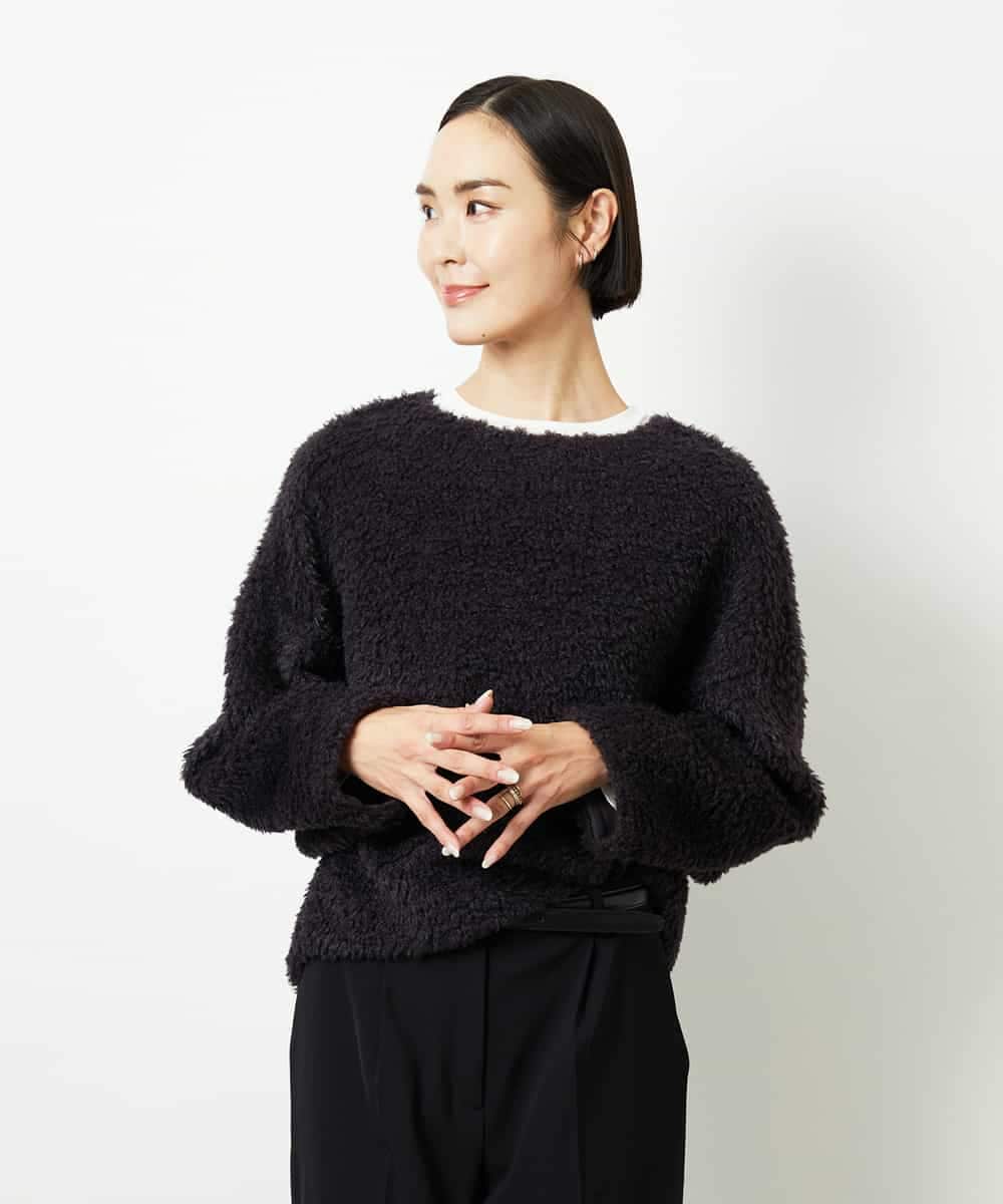 FMBBD05200 MICHEL KLEIN(ミッシェルクラン) プードルボアプルオーバー ライトグレー