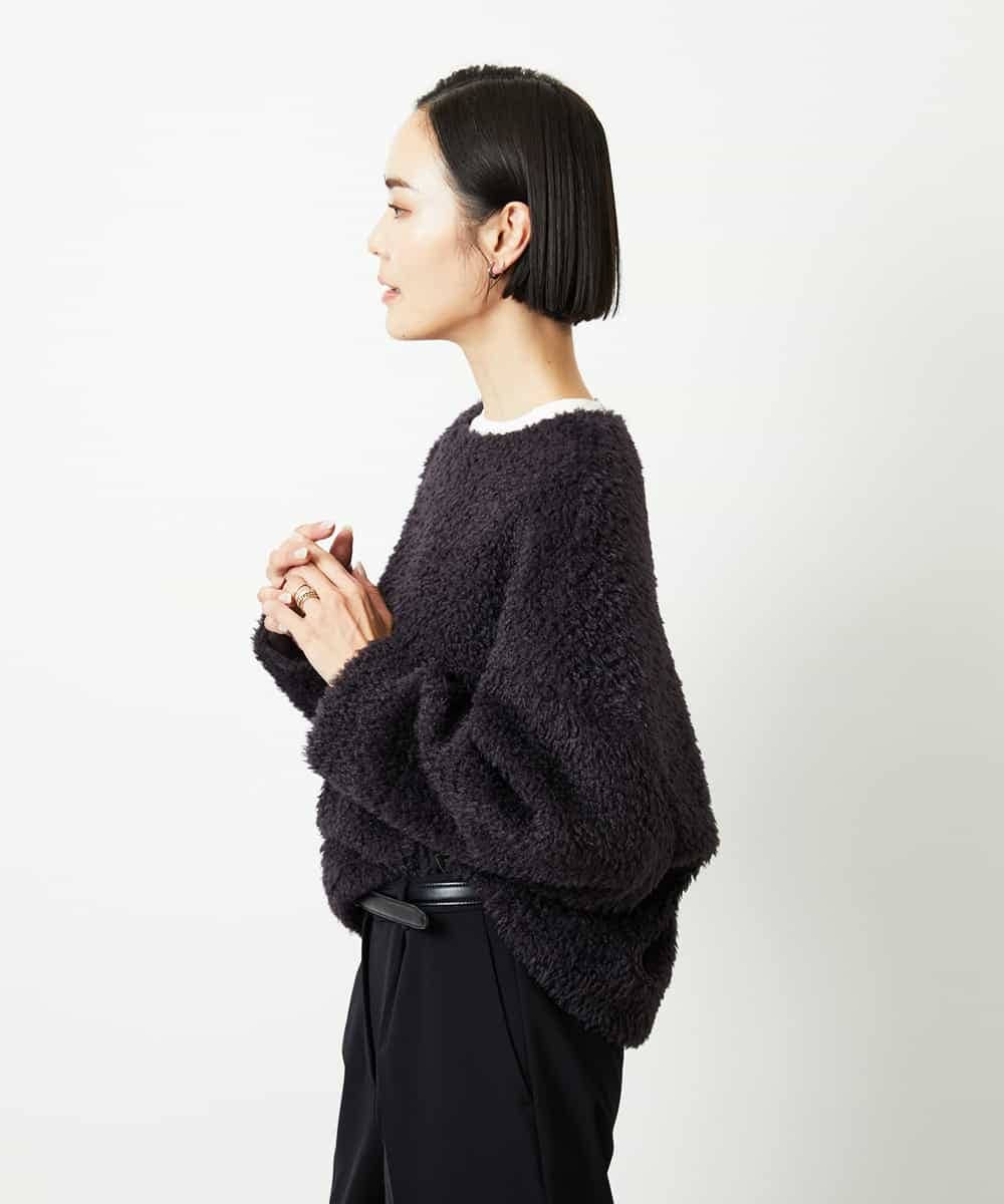 FMBBD05200 MICHEL KLEIN(ミッシェルクラン) プードルボアプルオーバー ライトグレー