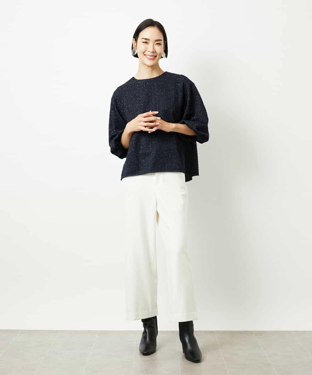 FMBDD02230 MICHEL KLEIN(ミッシェルクラン) ツィードライクプルオーバー グレー