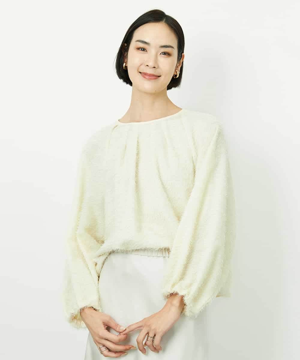 FMBDD03220 MICHEL KLEIN(ミッシェルクラン) [セットアップ対応]袖ボリュームブラウス アイボリー