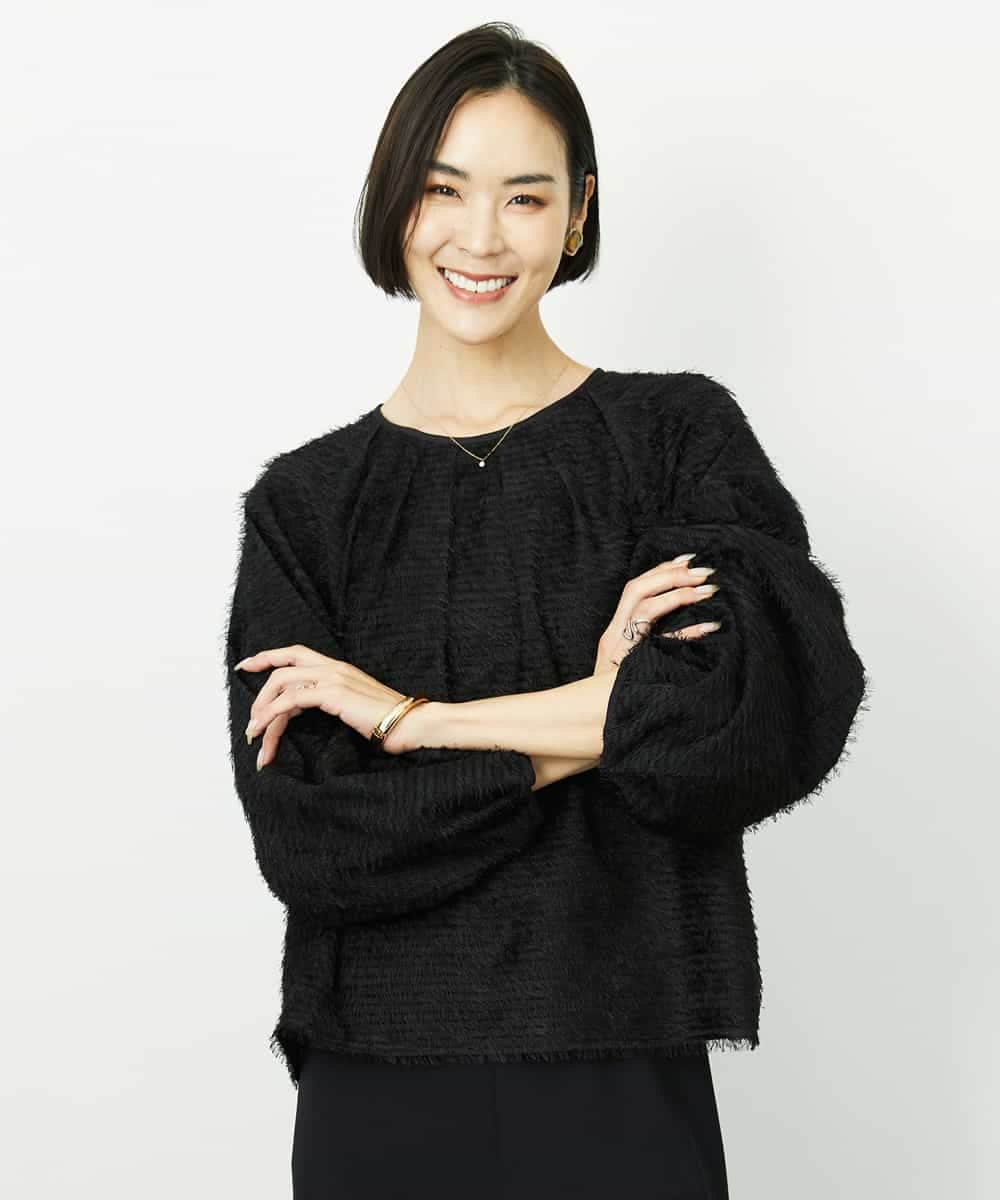 FMBDD03220 MICHEL KLEIN(ミッシェルクラン) [セットアップ対応]袖ボリュームブラウス ブラック