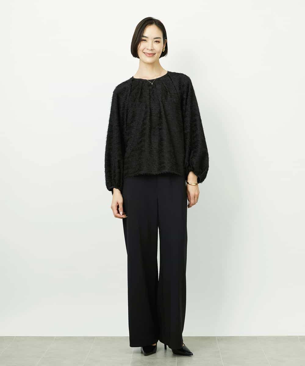 FMBDD03220 MICHEL KLEIN(ミッシェルクラン) [セットアップ対応]袖ボリュームブラウス ブラック