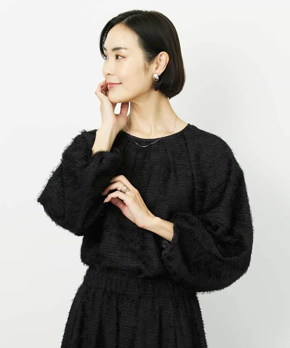 FMBDD03220 MICHEL KLEIN(ミッシェルクラン) [セットアップ対応]袖ボリュームブラウス ブラック