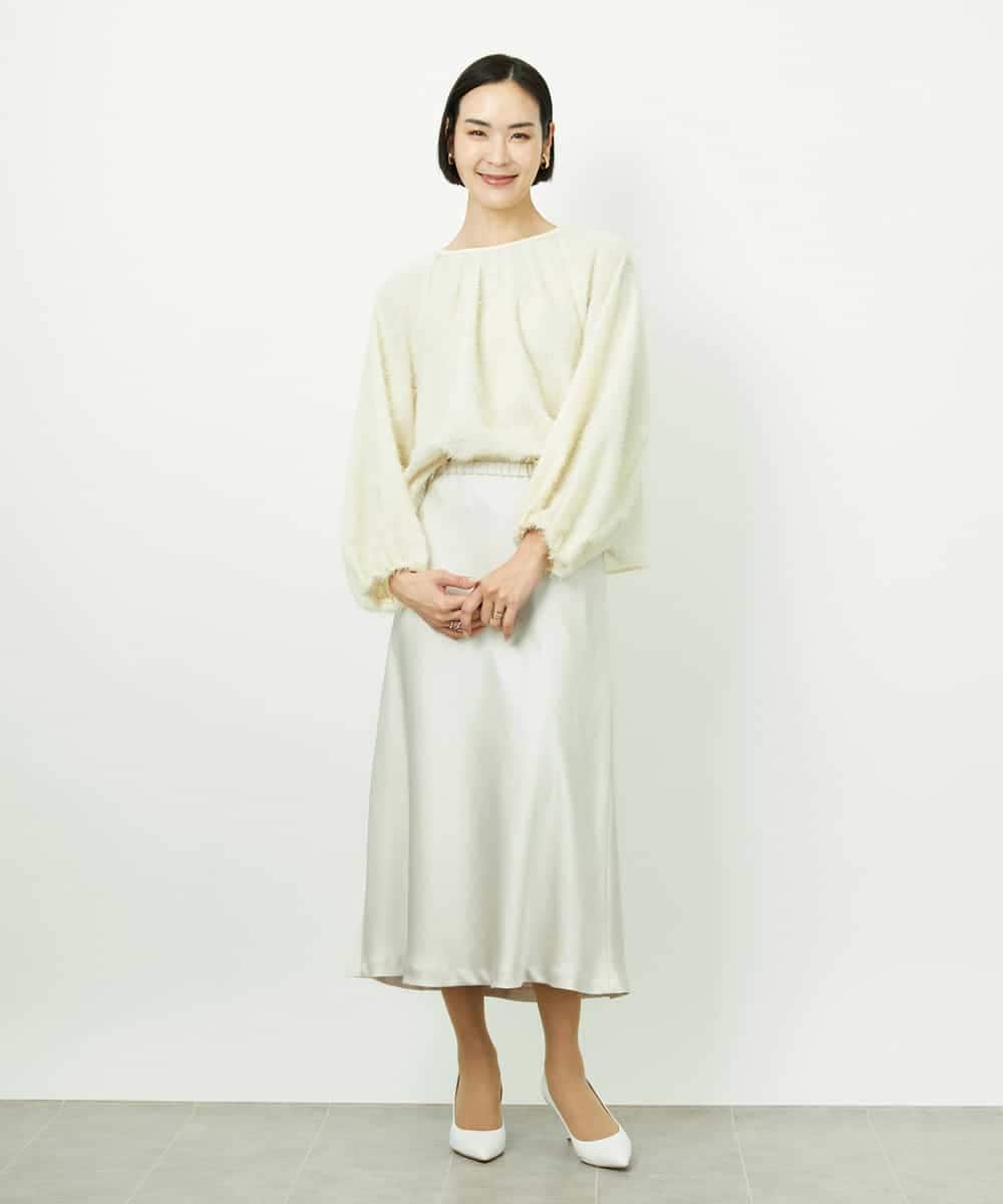 FMBDD03220 MICHEL KLEIN(ミッシェルクラン) [セットアップ対応]袖ボリュームブラウス ブラック