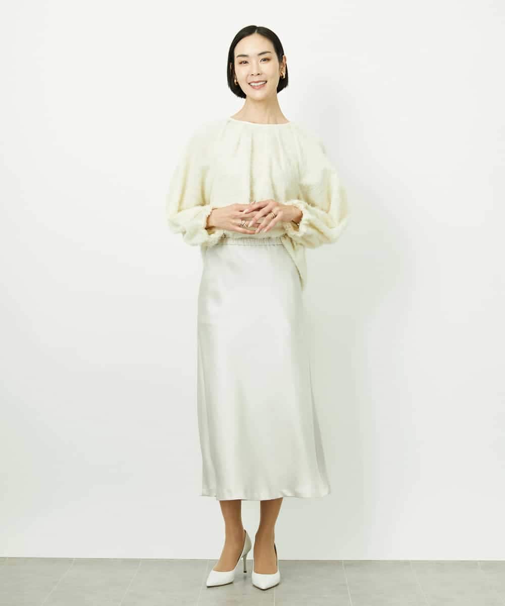 FMBDD03220 MICHEL KLEIN(ミッシェルクラン) [セットアップ対応]袖ボリュームブラウス ブラック