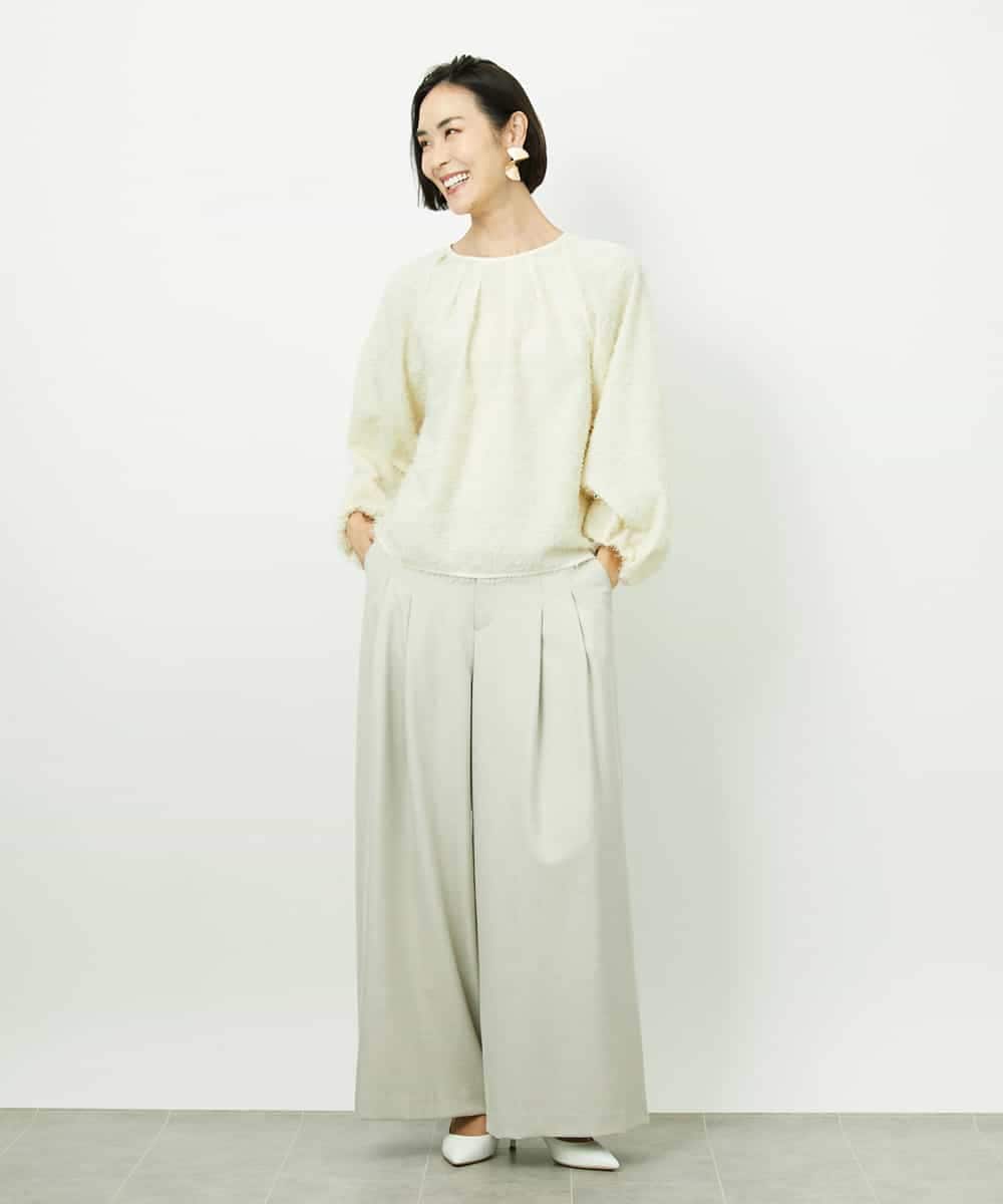 FMBDD03220 MICHEL KLEIN(ミッシェルクラン) [セットアップ対応]袖ボリュームブラウス ブラック