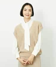 FMBDD04230 MICHEL KLEIN(ミッシェルクラン) ボウタイブラウス アイボリー