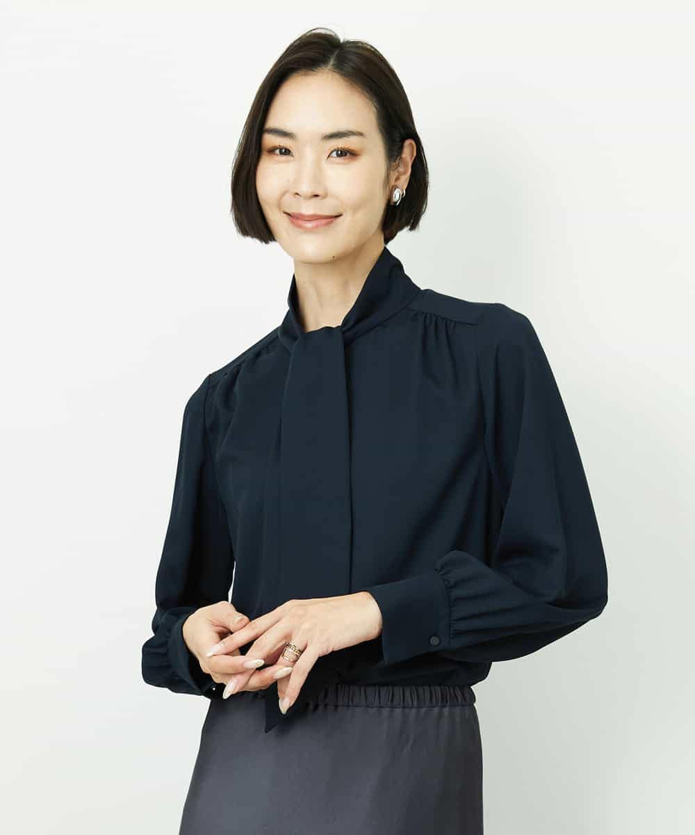 FMBDD04230 MICHEL KLEIN(ミッシェルクラン) ボウタイブラウス アイボリー