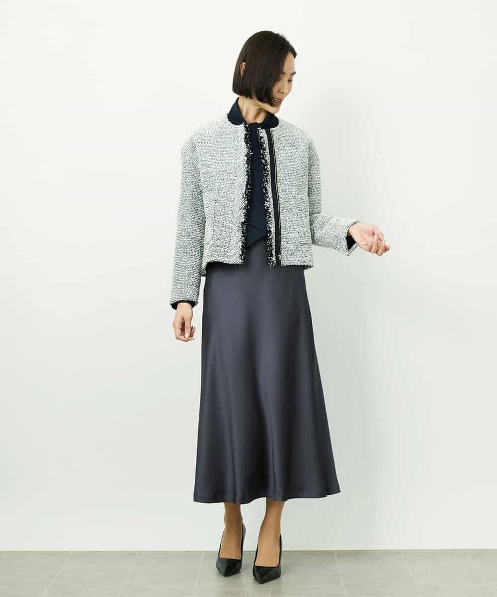 FMBDD04230 MICHEL KLEIN(ミッシェルクラン) ボウタイブラウス アイボリー