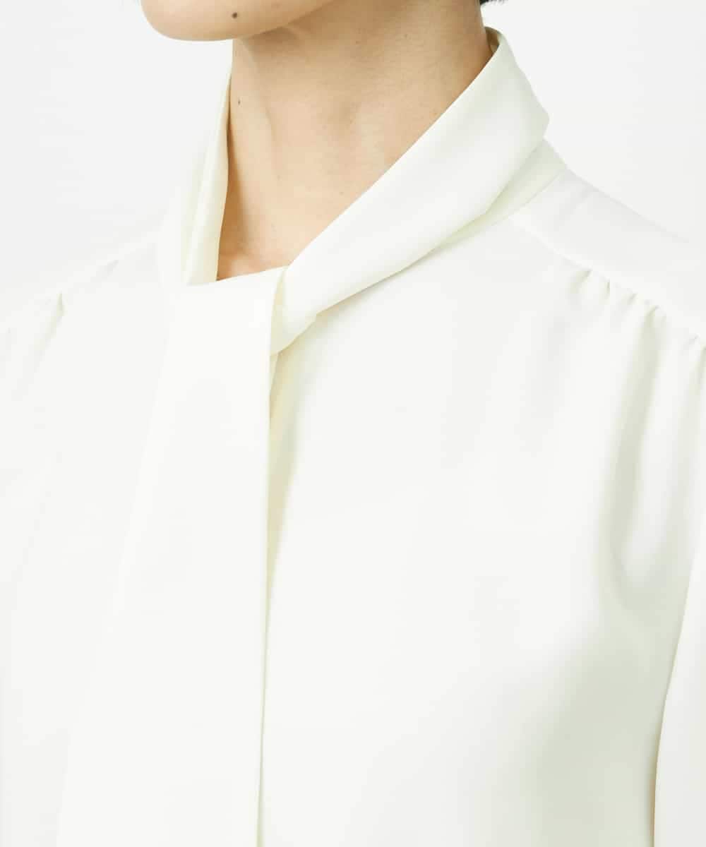 FMBDD04230 MICHEL KLEIN(ミッシェルクラン) ボウタイブラウス アイボリー