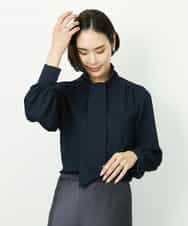 FMBDD04230 MICHEL KLEIN(ミッシェルクラン) ボウタイブラウス ブラック