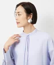 FMBDD05250 MICHEL KLEIN(ミッシェルクラン) テンセルドビー細ボウタイブラウス ライトブルー