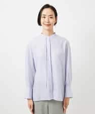 FMBDD05250 MICHEL KLEIN(ミッシェルクラン) テンセルドビー細ボウタイブラウス ライトブルー