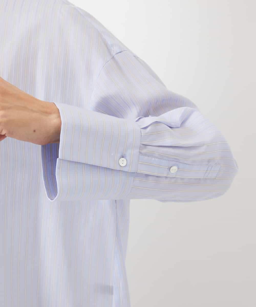 FMBDD05250 MICHEL KLEIN(ミッシェルクラン) テンセルドビー細ボウタイブラウス ライトブルー