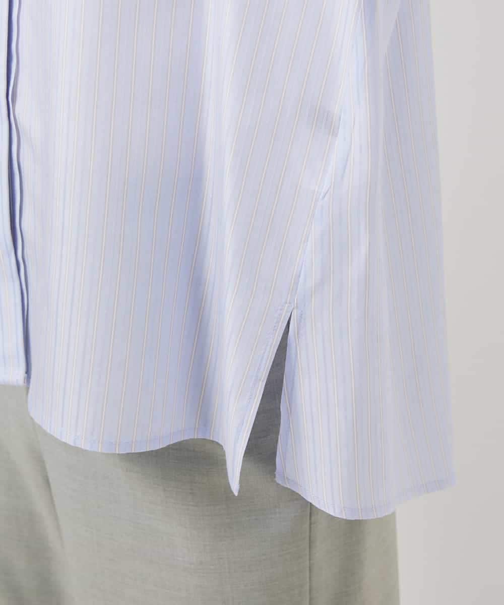 FMBDD05250 MICHEL KLEIN(ミッシェルクラン) テンセルドビー細ボウタイブラウス ライトブルー