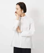 FMBDE05250 MICHEL KLEIN(ミッシェルクラン) 細ボウタイブラウス ホワイト