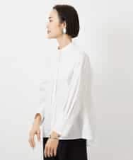 FMBDE05250 MICHEL KLEIN(ミッシェルクラン) 細ボウタイブラウス ホワイト