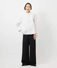 FMBDE05250 MICHEL KLEIN(ミッシェルクラン) 細ボウタイブラウス ホワイト