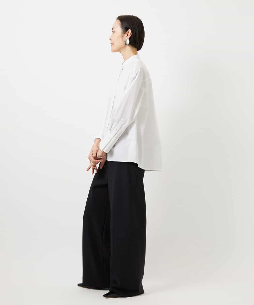 FMBDE05250 MICHEL KLEIN(ミッシェルクラン) 細ボウタイブラウス ホワイト