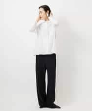 FMBDE05250 MICHEL KLEIN(ミッシェルクラン) 細ボウタイブラウス ホワイト