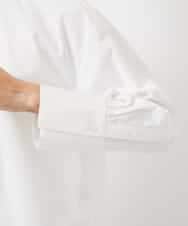 FMBDE05250 MICHEL KLEIN(ミッシェルクラン) 細ボウタイブラウス ホワイト