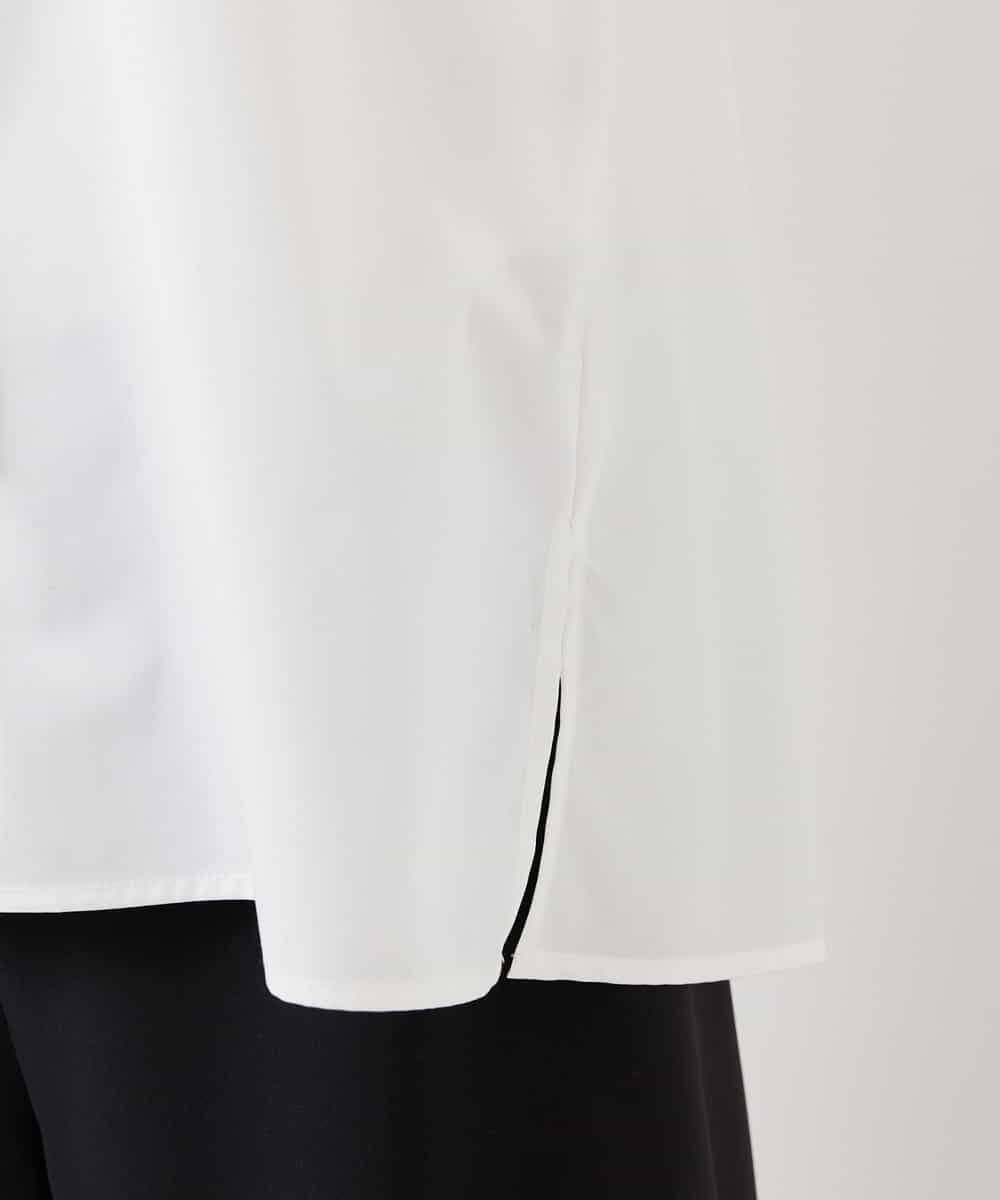 FMBDE05250 MICHEL KLEIN(ミッシェルクラン) 細ボウタイブラウス ホワイト