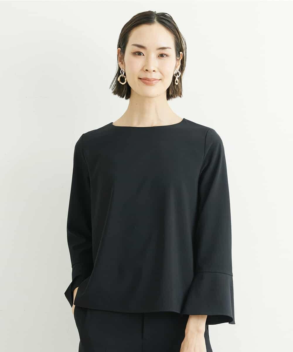 FMBFS19240 MICHEL KLEIN(ミッシェルクラン) [セットアップ対応]デザインスリーブパールボタンブラウス オフホワイト(81)