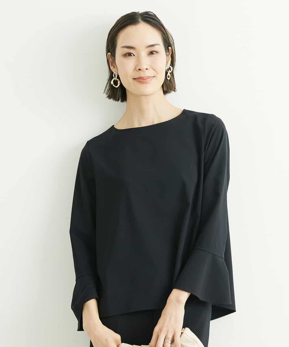 FMBFS19240 MICHEL KLEIN(ミッシェルクラン) [セットアップ対応]デザインスリーブパールボタンブラウス オフホワイト(81)
