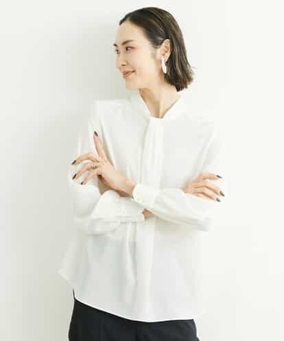 FMBFS21250 MICHEL KLEIN [お仕事におすすめ]ハイネックデザインブラウス