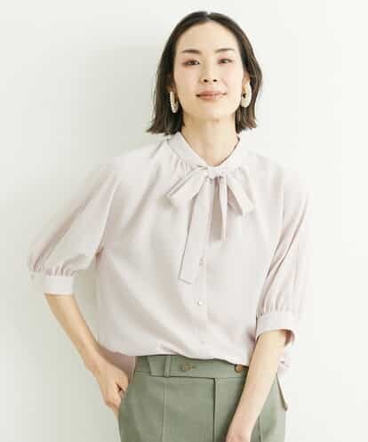 FMBFS25200 MICHEL KLEIN [定番素材]ボウタイデザインブラウス
