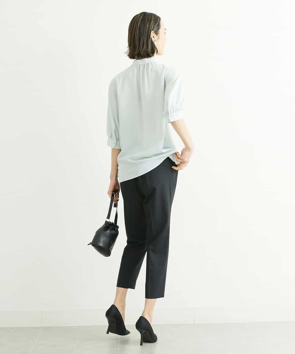 FMBFS25200 MICHEL KLEIN(ミッシェルクラン) [定番素材]ボウタイデザインブラウス ネイビー(57)