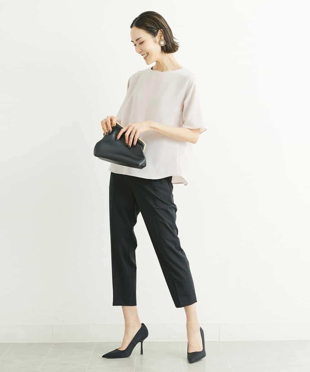 FMBFS26170 MICHEL KLEIN(ミッシェルクラン) [定番素材]バックボタンデザインブラウス ネイビー(57)