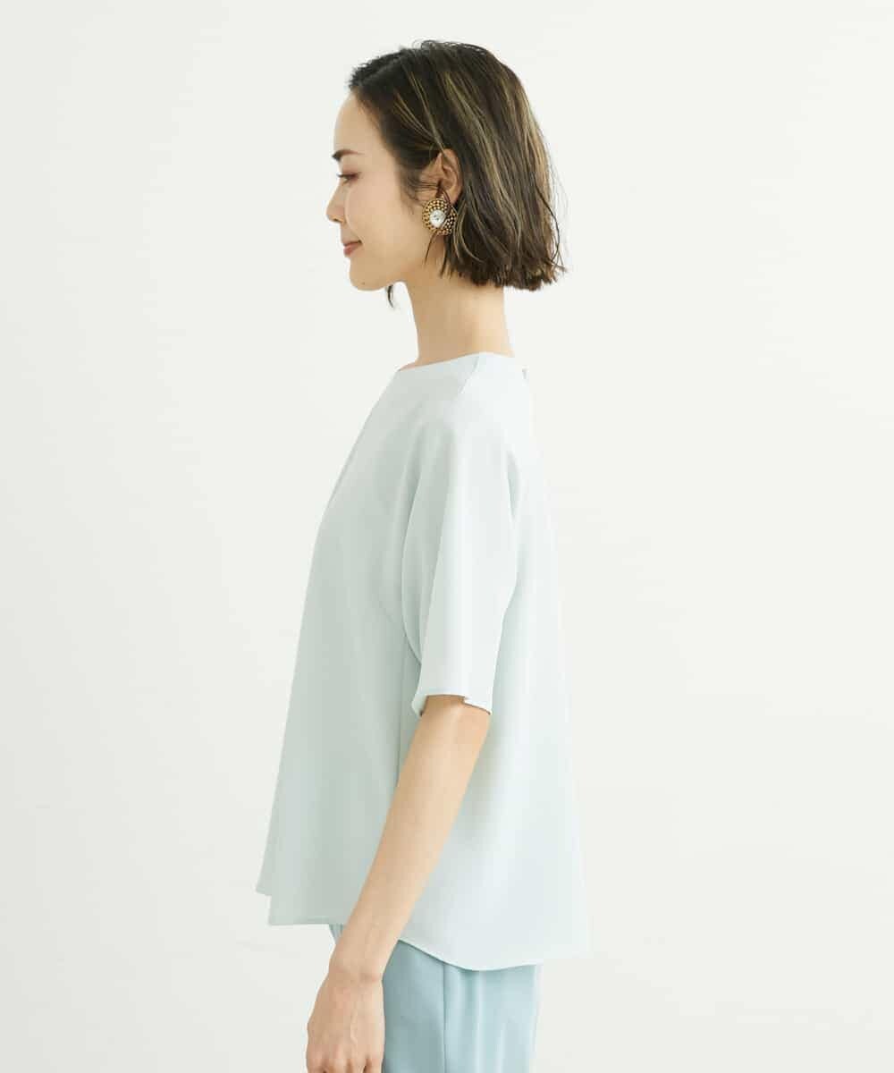 FMBFS26170 MICHEL KLEIN(ミッシェルクラン) [定番素材]バックボタンデザインブラウス ネイビー(57)