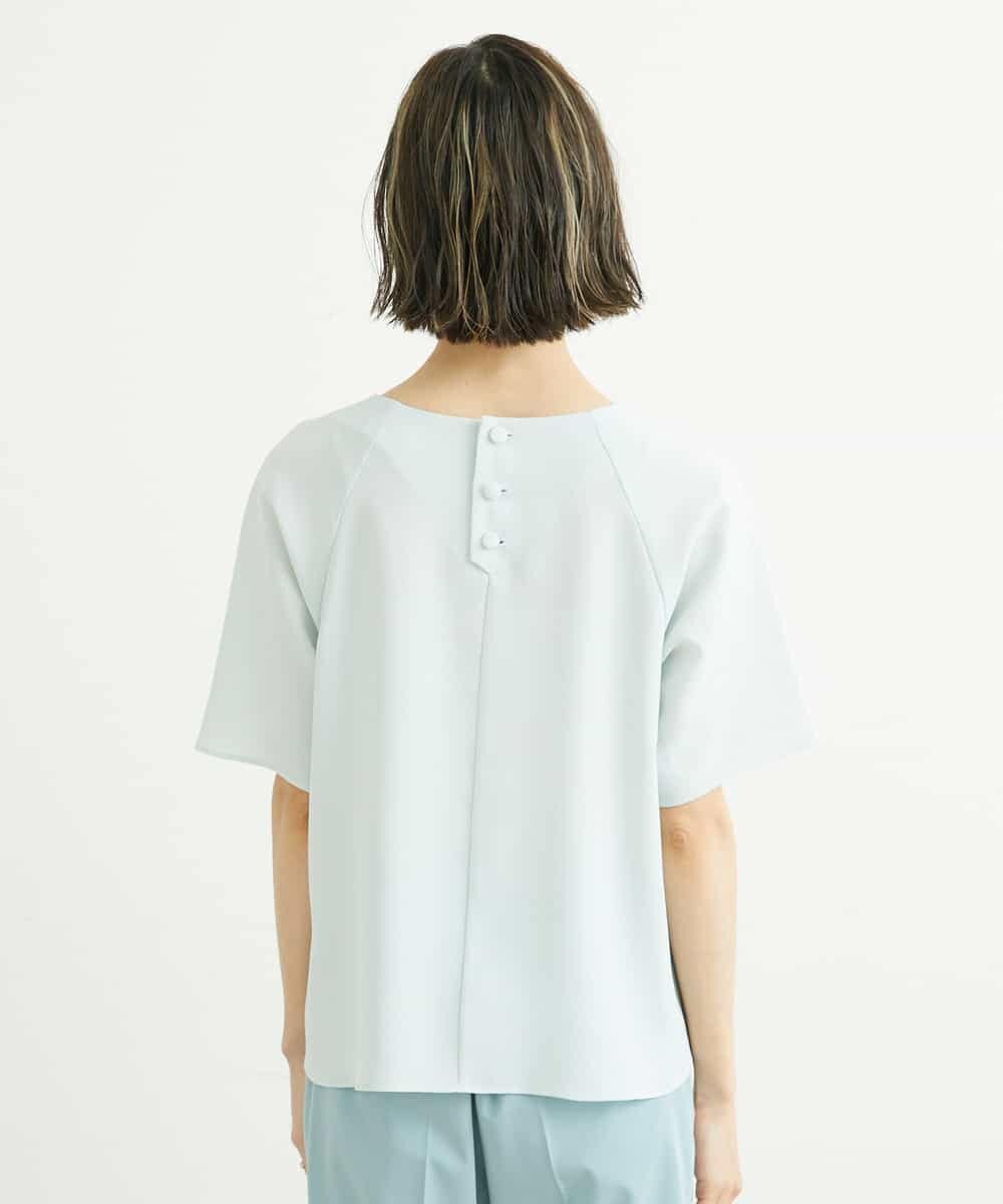 FMBFS26170 MICHEL KLEIN(ミッシェルクラン) [定番素材]バックボタンデザインブラウス ネイビー(57)