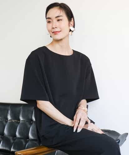 FMBGA12190 MICHEL KLEIN [接触冷感]クルーネック Tブラウス(セットアップ対応)