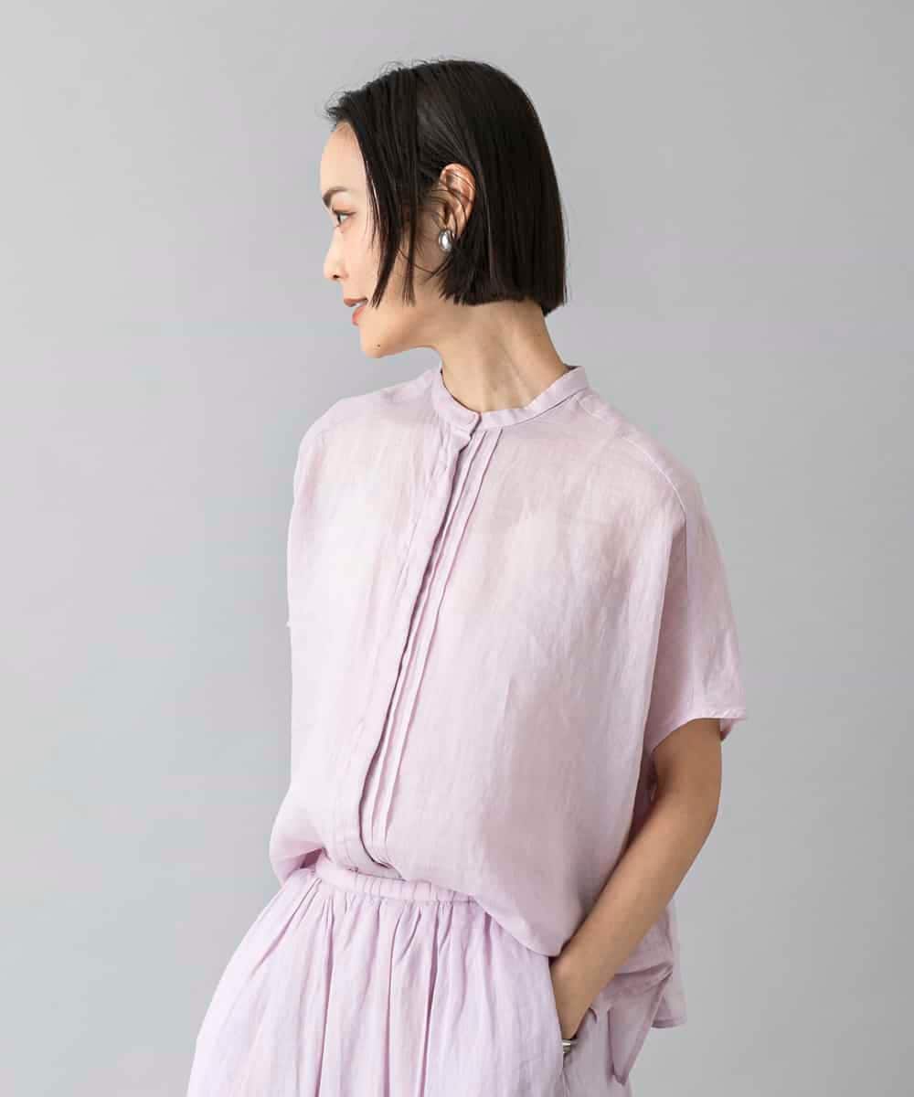 FMBGD02260 MICHEL KLEIN(ミッシェルクラン) [セットアップ対応]リネンTブラウス ラベンダー