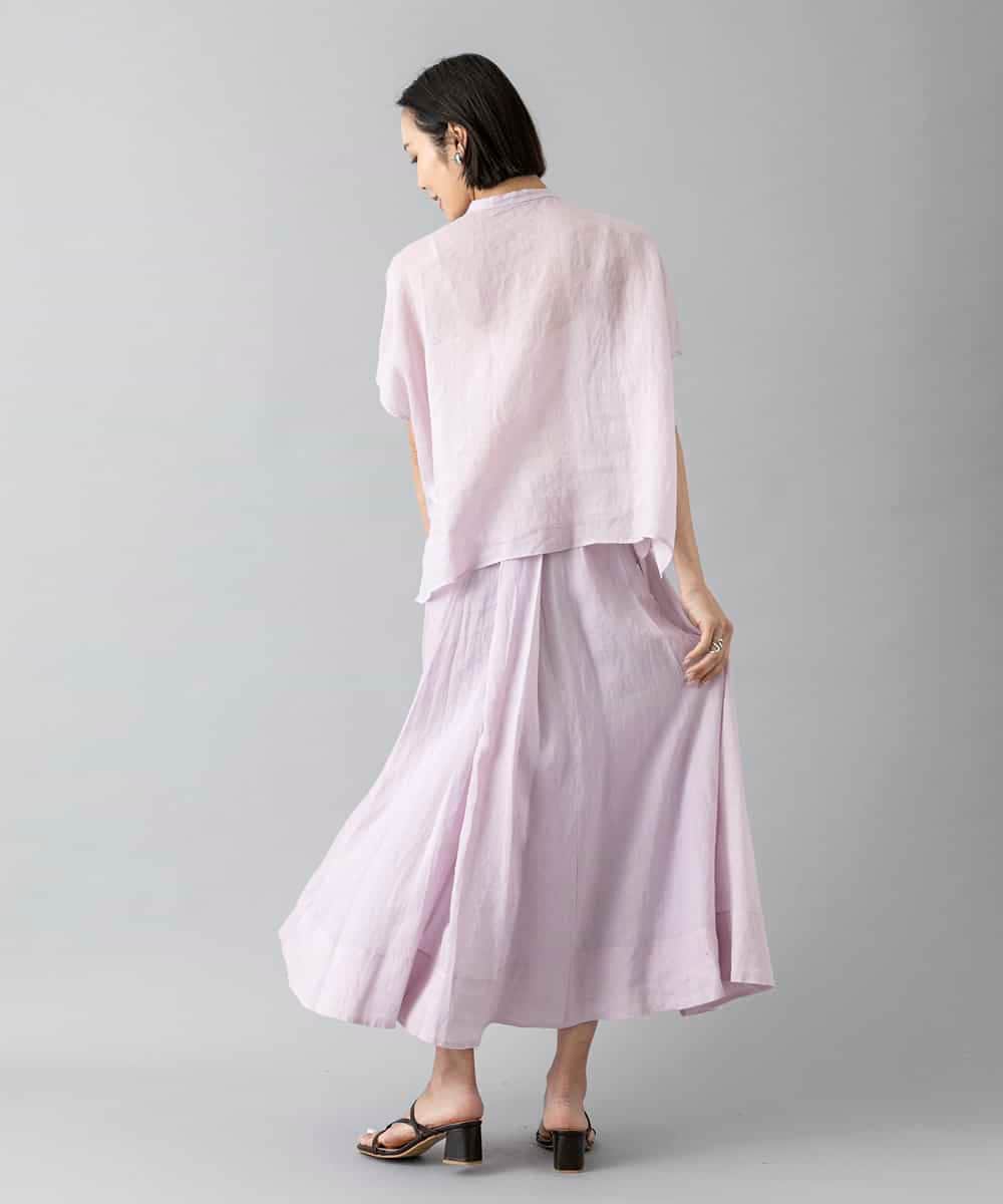 FMBGD02260 MICHEL KLEIN(ミッシェルクラン) [セットアップ対応]リネンTブラウス ブラウン