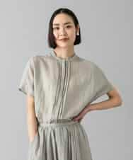 FMBGD02260 MICHEL KLEIN(ミッシェルクラン) [セットアップ対応]リネンTブラウス ブラウン