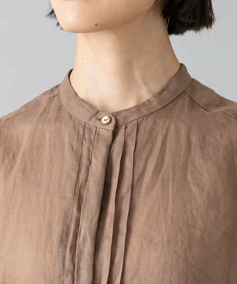 FMBGD02260 MICHEL KLEIN(ミッシェルクラン) [セットアップ対応]リネンTブラウス ブラウン