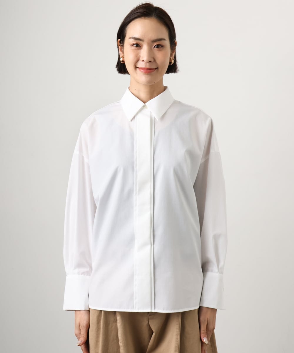 FMBGD03220 MICHEL KLEIN(ミッシェルクラン) オーバーサイズシャンブレーシャツ ホワイト