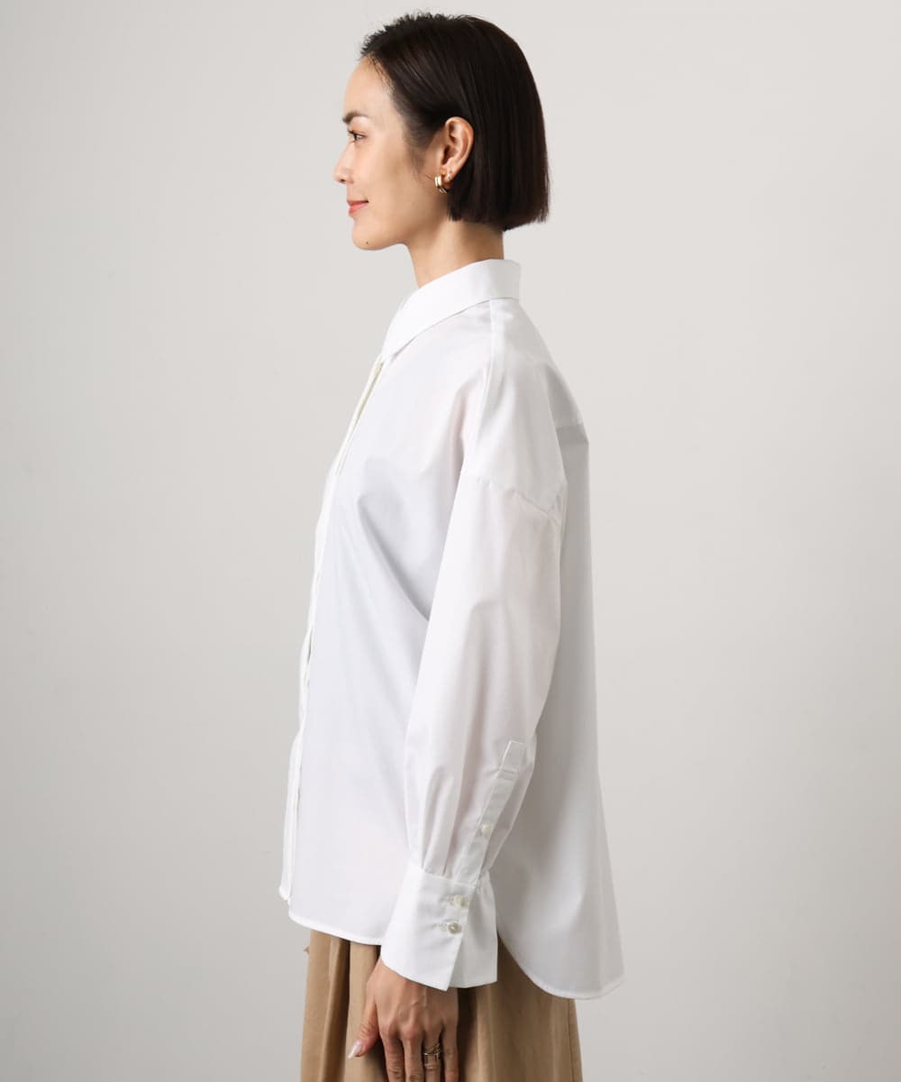 FMBGD03220 MICHEL KLEIN(ミッシェルクラン) オーバーサイズシャンブレーシャツ ホワイト