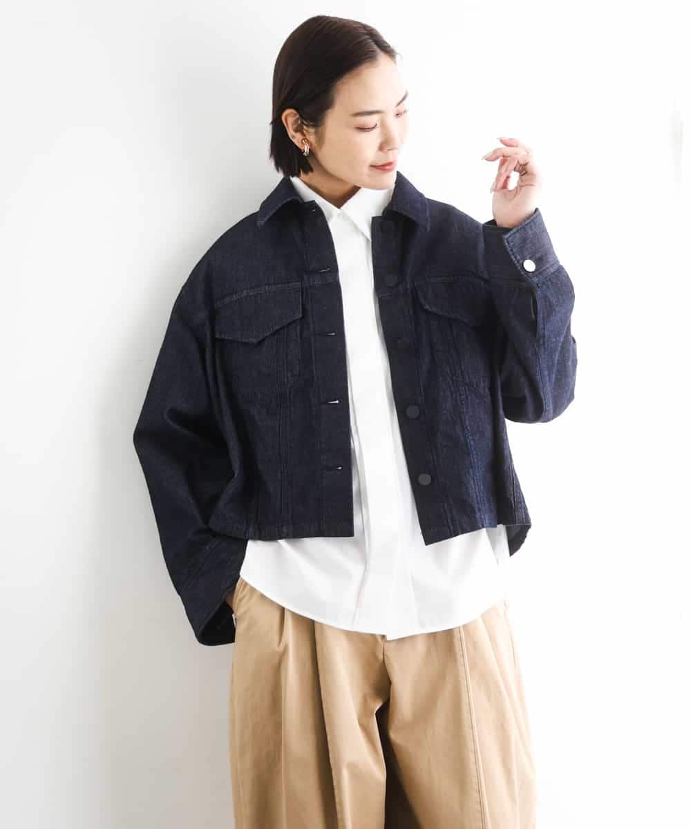 FMBGD03220 MICHEL KLEIN(ミッシェルクラン) オーバーサイズシャンブレーシャツ ホワイト