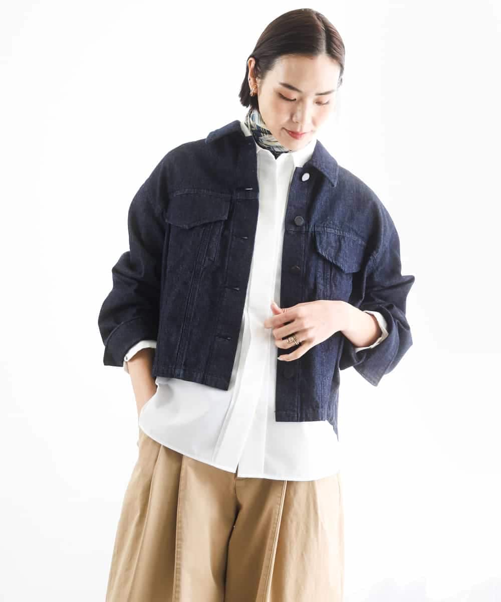 FMBGD03220 MICHEL KLEIN(ミッシェルクラン) オーバーサイズシャンブレーシャツ ホワイト