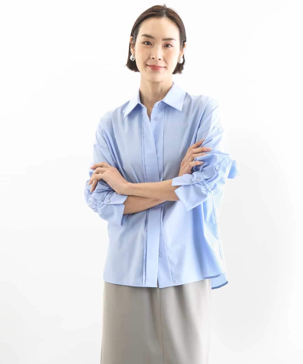 FMBGD03220 MICHEL KLEIN(ミッシェルクラン) オーバーサイズシャンブレーシャツ ホワイト