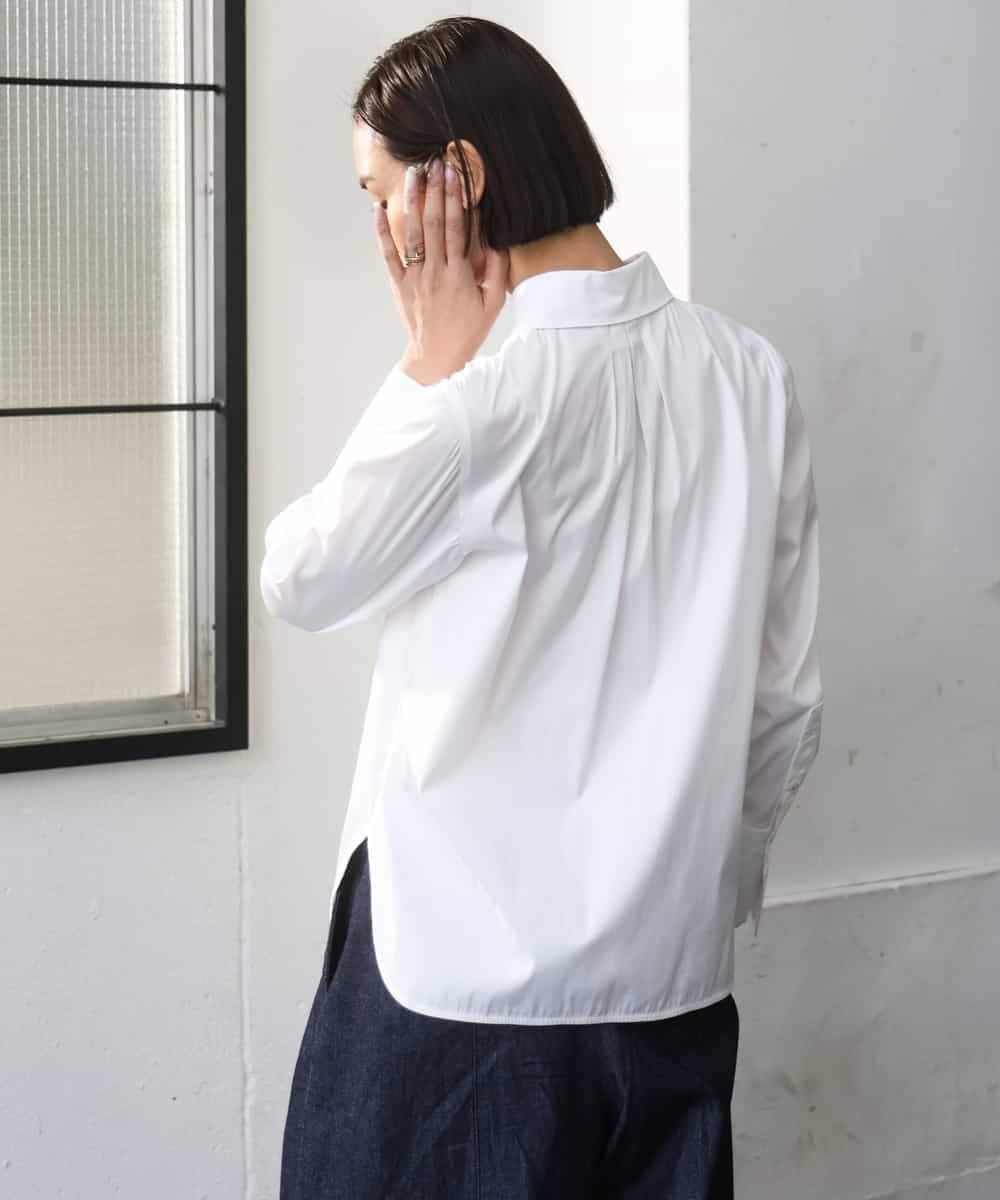 FMBGD04290 MICHEL KLEIN(ミッシェルクラン) ハイパワーストレッチ ブロードシャツ ホワイト