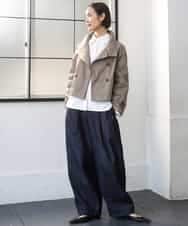 FMBGD04290 MICHEL KLEIN(ミッシェルクラン) ハイパワーストレッチ ブロードシャツ ホワイト