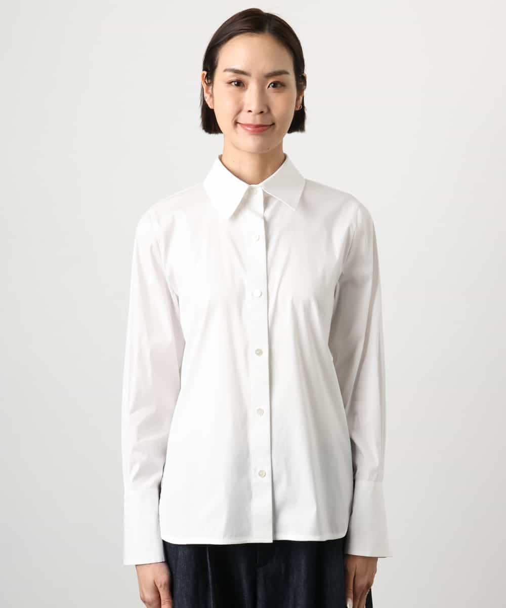 FMBGD04290 MICHEL KLEIN(ミッシェルクラン) ハイパワーストレッチ ブロードシャツ ホワイト