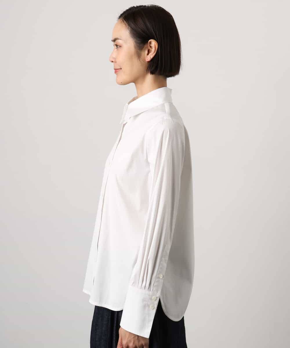 FMBGD04290 MICHEL KLEIN(ミッシェルクラン) ハイパワーストレッチ ブロードシャツ ホワイト