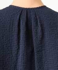 FMBGD05230 MICHEL KLEIN(ミッシェルクラン) [セットアップ対応]ワッフルボリュームスリーブブラウス ネイビー