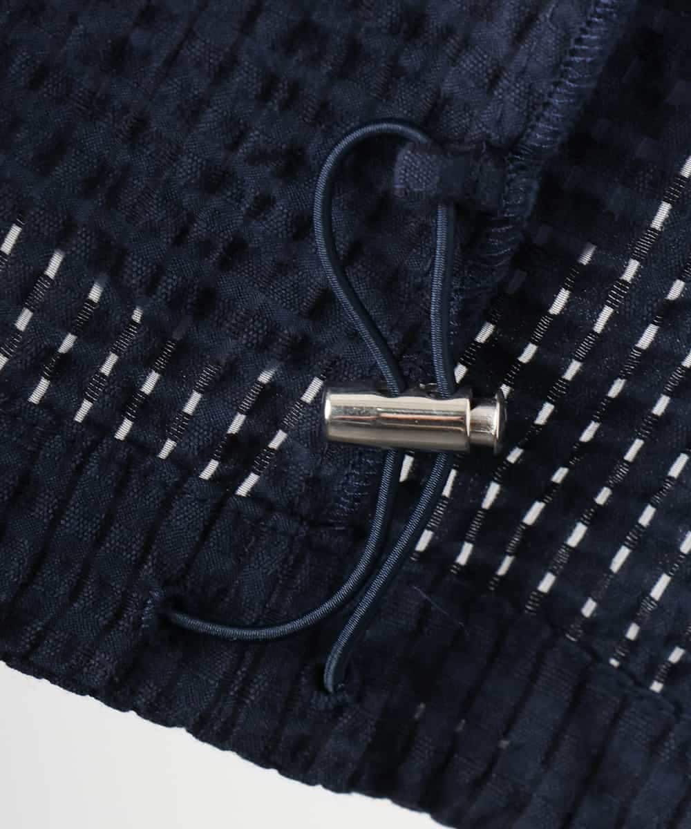 FMBGD05230 MICHEL KLEIN(ミッシェルクラン) [セットアップ対応]ワッフルボリュームスリーブブラウス ネイビー